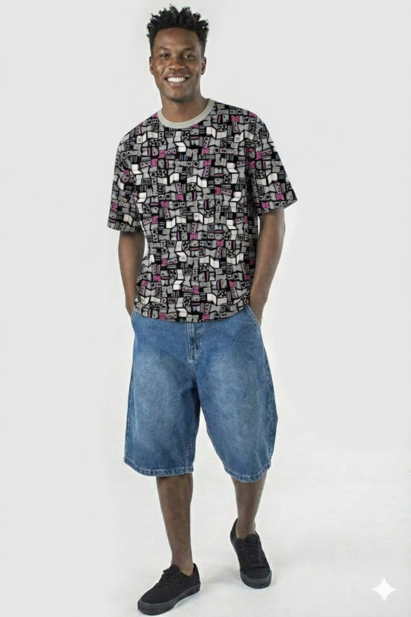 T-SHIRT DE MANGA CURTA E DECOTE REDONDO