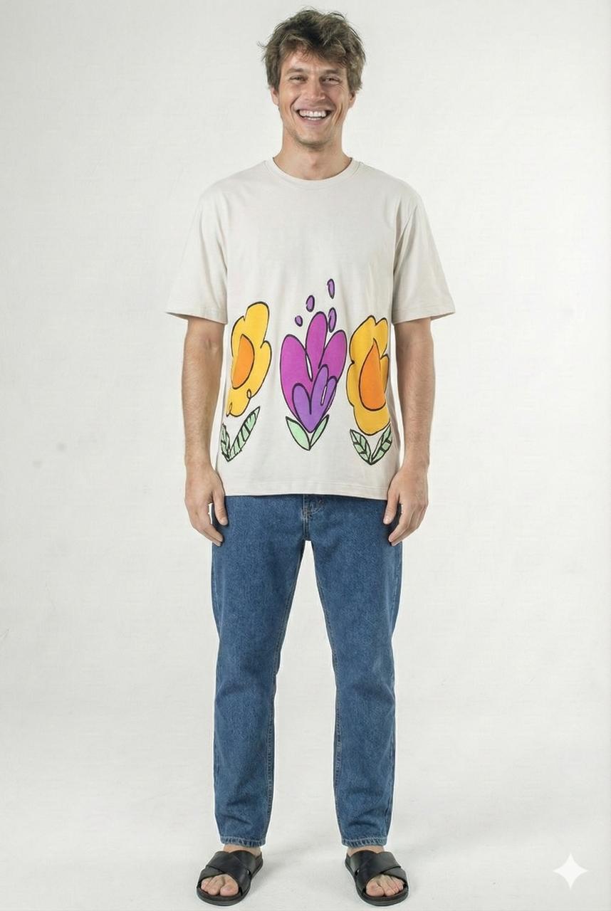 T-SHIRT DE MANGA CURTA E DECOTE REDONDO