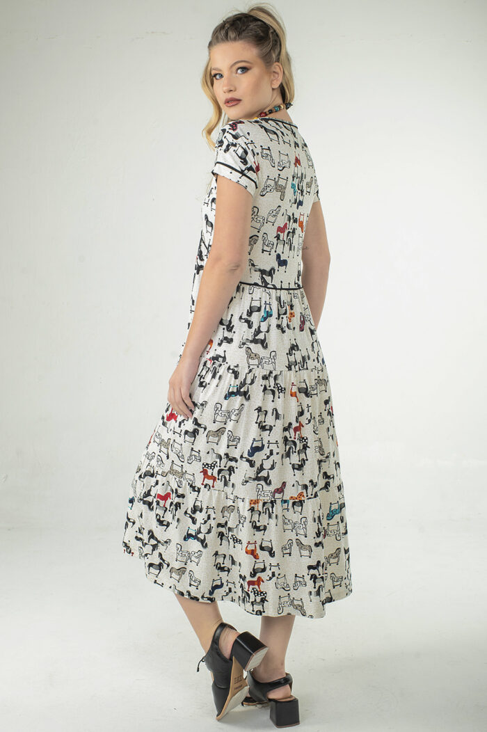 VESTIDO MIDI COM RECORTES FRANZIDOS - Image 7