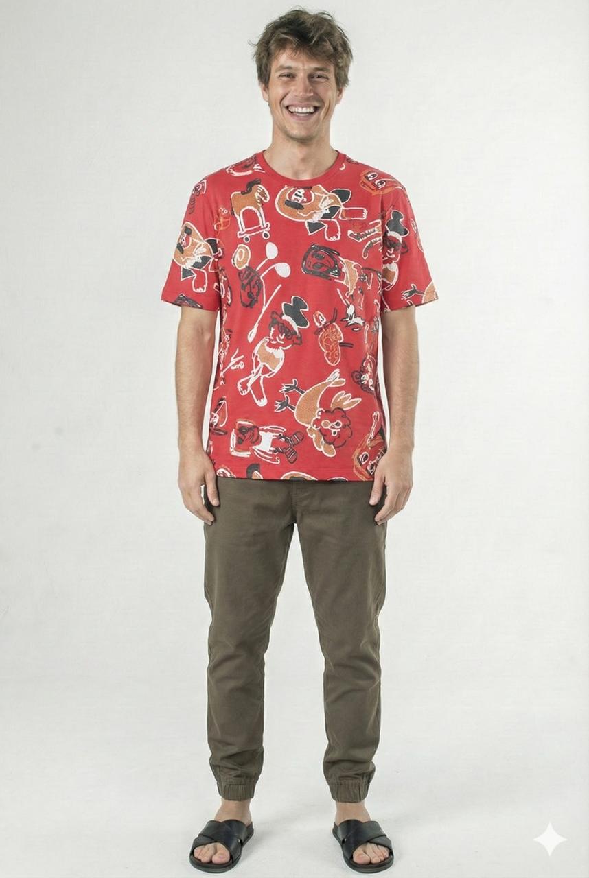 T-SHIRT DE MANGA CURTA E DECOTE REDONDO