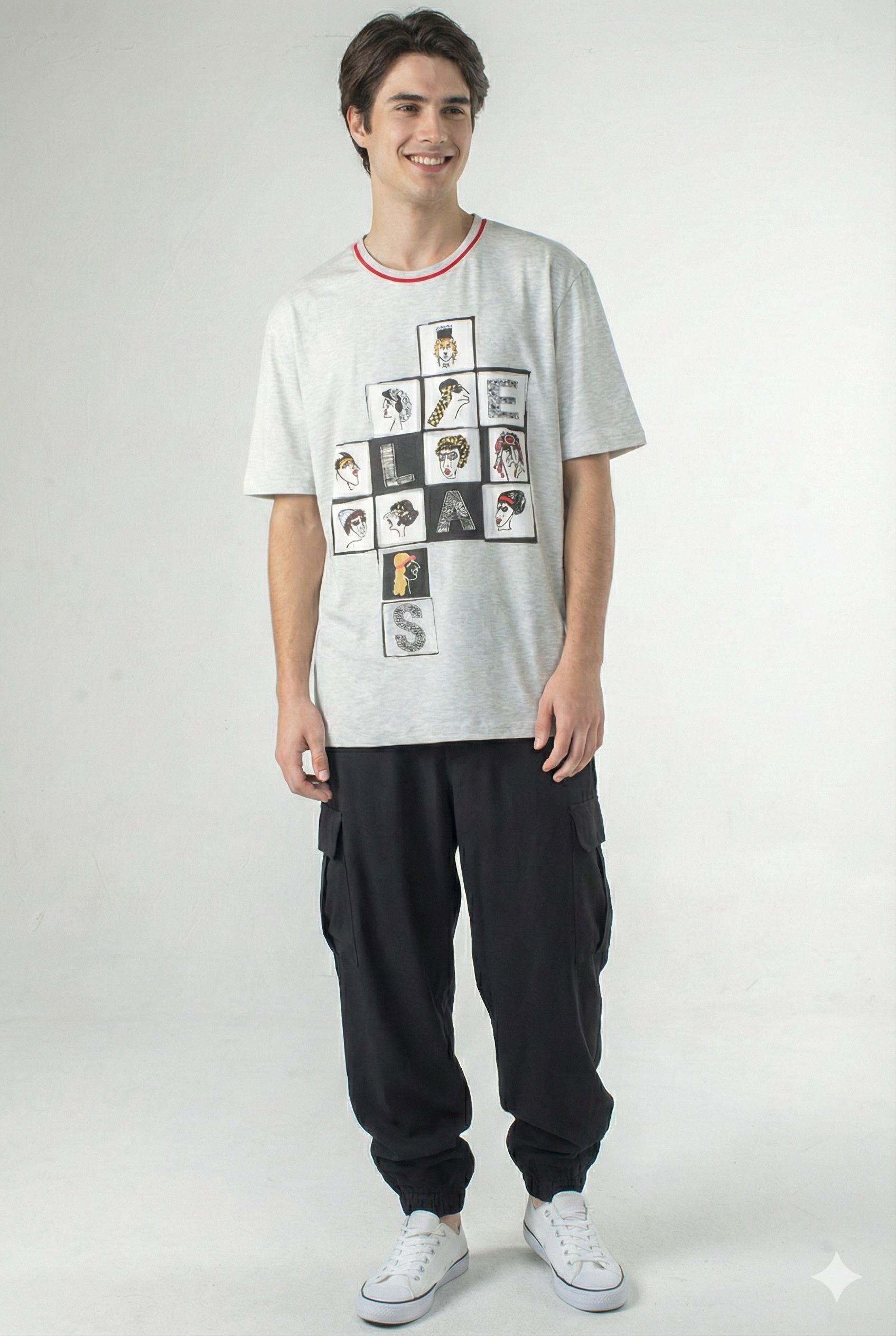 T-SHIRT DE MANGA CURTA E DECOTE REDONDO