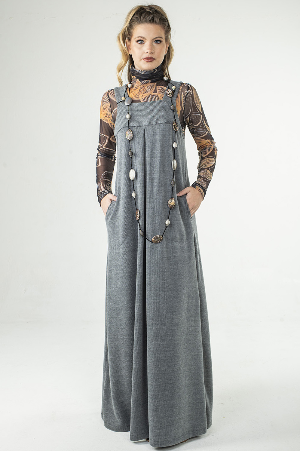 VESTIDO REGATA, LONGO, TIPO JUMPER