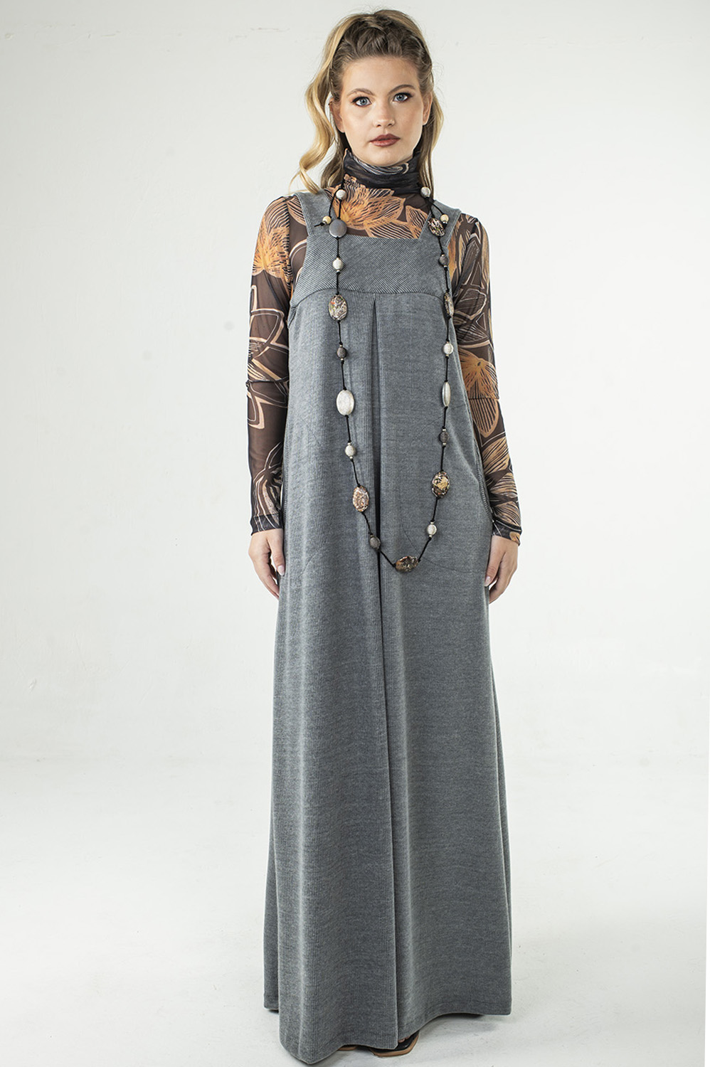 VESTIDO REGATA, LONGO, TIPO JUMPER