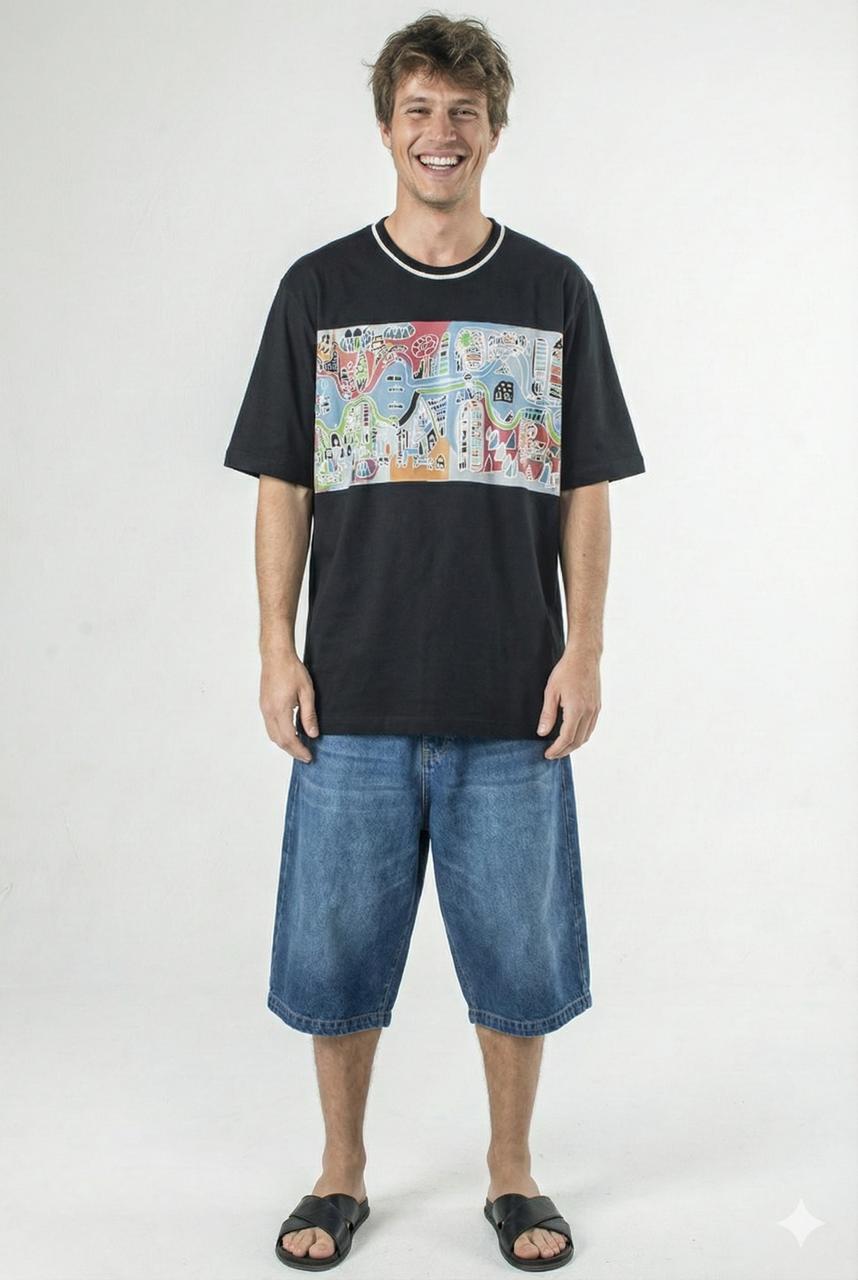 T-SHIRT DE MANGA CURTA E DECOTE REDONDO