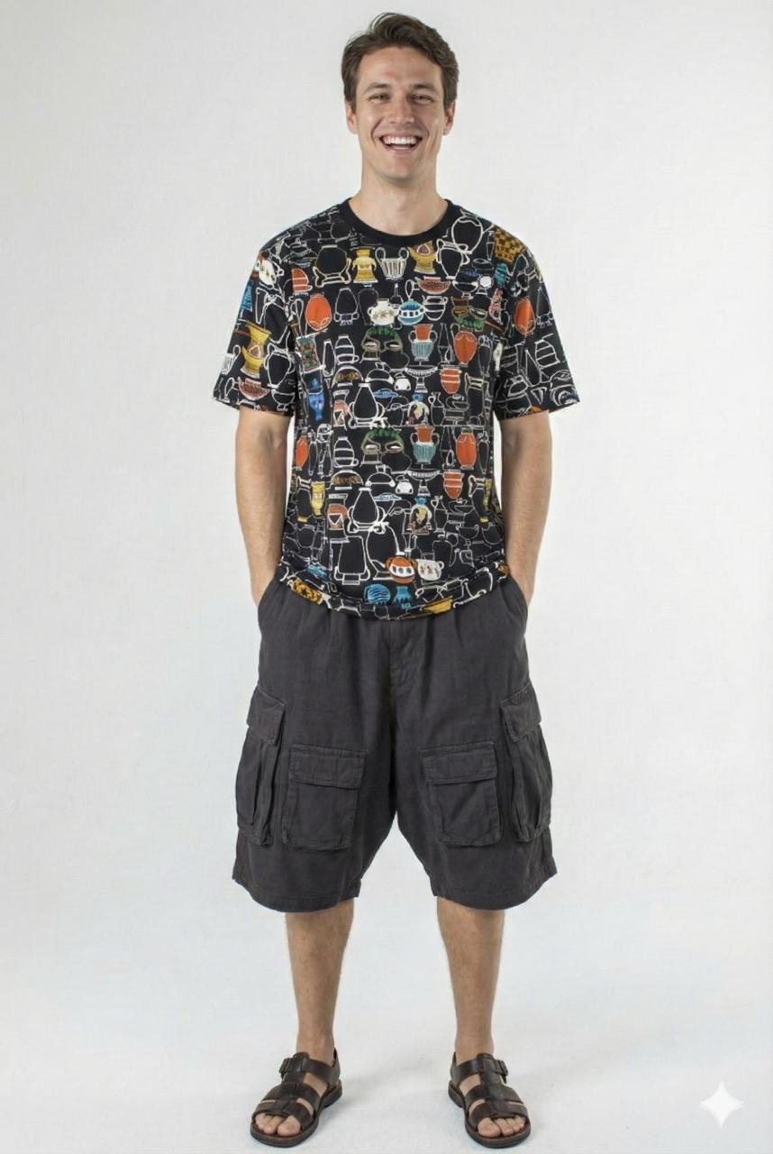 T-SHIRT DE MANGA CURTA E DECOTE REDONDO