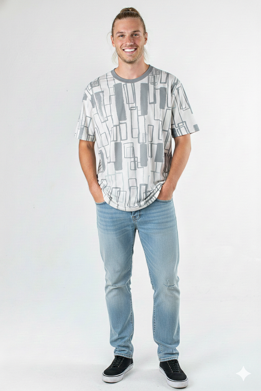 T-SHIRT DE MANGA CURTA E DECOTE REDONDO