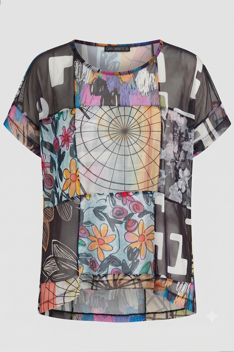 BLUSA DE PATCHWORK DE TULE, SOLTINHA, LEVEMENTE MULLET - Imagem 2