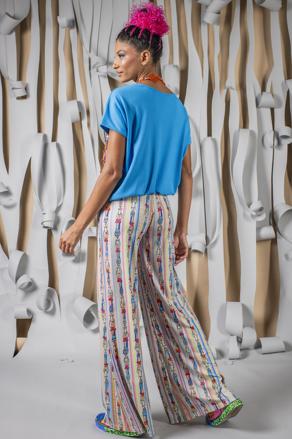 CALÇA PANTALONA COM CÓS LARGO - Imagem 5